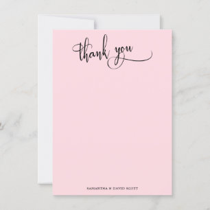 Elegante Kalligrafie Simple Pastel Pink Vielen Dan Dankeskarte