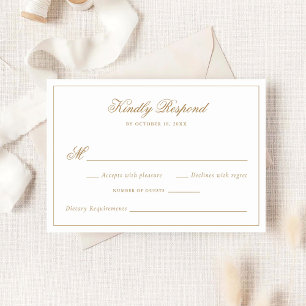 Elegante Kalligrafie Traditionelle Goldhochzeit RS Einladung