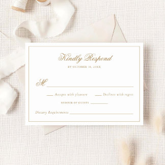 Elegante Kalligrafie Traditionelle Goldhochzeit RS Einladung