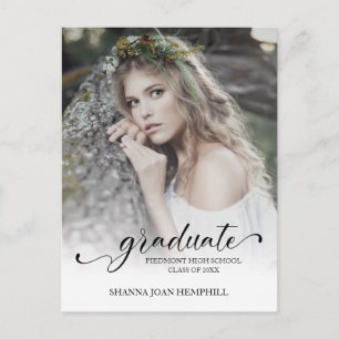 Elegante Kalligrafie-Typografie Absolventen der Gr Postkarte