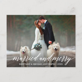 Elegante Kalligrafie Verheiratet und fröhliche Hoc Postkarte