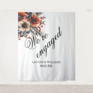 Elegante Kalligrafie Wir sind verlobt Verlobungspa Wandteppich