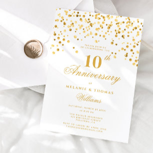 Elegante Kalligrafie zum 10. Hochzeitstag Einladung
