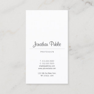 Elegante kalligrafierte Schrift trendy schlank sch Visitenkarte