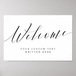 Elegante Kalligrafieschrift Begrüßungsschild für j Poster