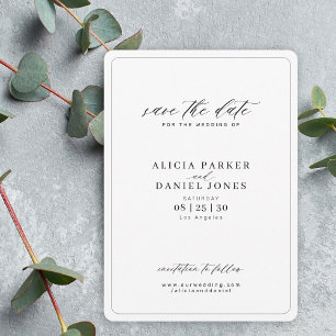 Elegante Kalligrafieschrift einfache Hochzeit Save The Date