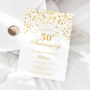 Elegante Kalligraphie 50. Hochzeitstag Einladung