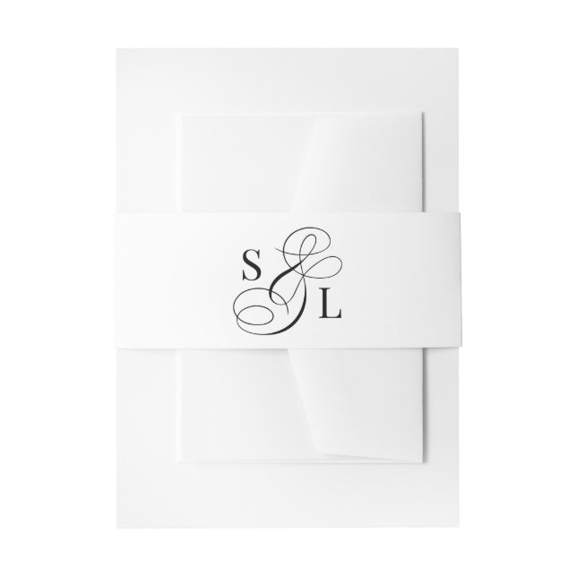 Elegante Kalligraphie Ampersand Monogram Wedding Einladungsbanderole (Vorderseite Beispiel)