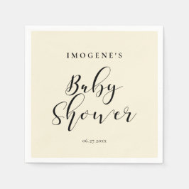 Elegante Kalligraphie Babydusche Serviette