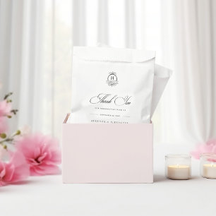 Elegante Kalligraphie Black & White Wedding Monogr Geschenktütchen