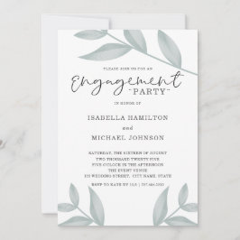 Elegante Kalligraphie Botanische Engagement Partei Einladung