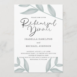Elegante Kalligraphie Botanische Probe Abendessen Einladung