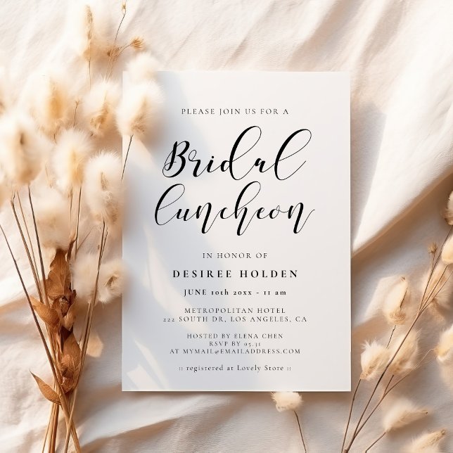 Elegante Kalligraphie Bridal Mittagessen Einladung (Von Creator hochgeladen)