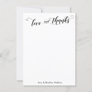Elegante Kalligraphie Danke Black on White Schlich