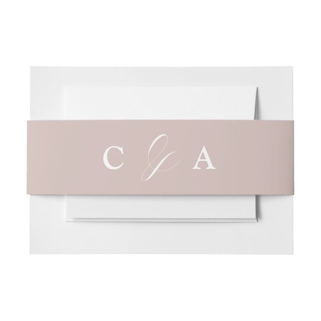 Elegante Kalligraphie, Dusty Pink Wedding Bly Band (Vorderseite Beispiel)