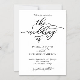 Elegante Kalligraphie Einladung zur Hochzeit