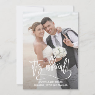 Elegante Kalligraphie Es ist offizielle Hochzeit Ankündigung