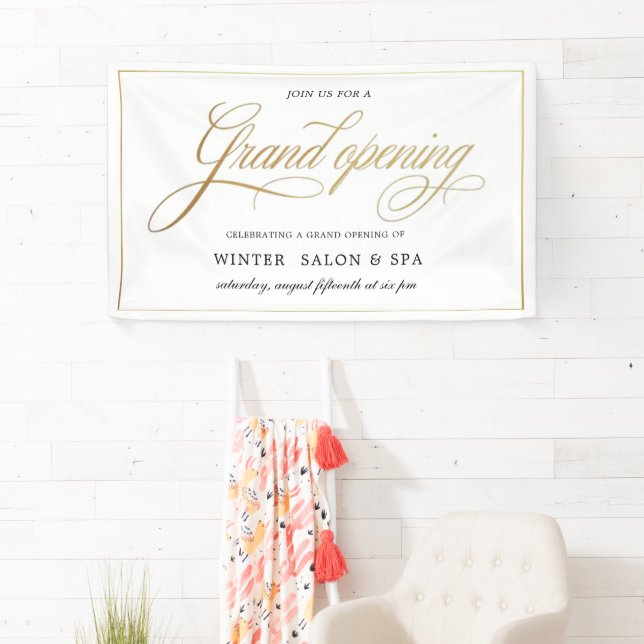 elegante Kalligraphie Gold Grand Opening Banner (Insitu)