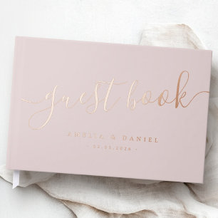 Elegante Kalligraphie Hochzeit real Gästebuch