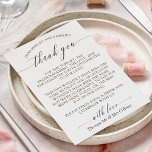 Elegante Kalligraphie Hochzeitstisch Danke<br><div class="desc">Flat danke Ihnen Karte für Ihre Hochzeitsempfang auf den Tellern der Gäste platziert werden. Schwarz-Weiß Hochzeitsplatzierung danke Karte mit delikater Kalligraphie. Elegante Hochzeit danken Ihnen Platzkarten mit schwarzen Schriftart und einem weißen Hintergrund.</div>