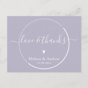 Elegante Kalligraphie - Lavender Wedding Vielen Da Postkarte