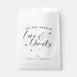 Elegante Kalligraphie Liebe & Donuts Gastgeschenk  Geschenktütchen