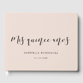Elegante Kalligraphie Mis quince años Gästebuch