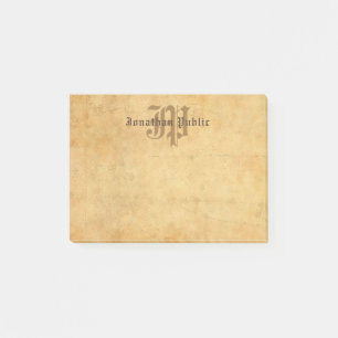 Elegante Kalligraphie Nostalgische Monogramm-Vorla Post-it Klebezettel