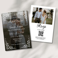 Elegante Kalligraphie qr code 2 verblassene Foto H