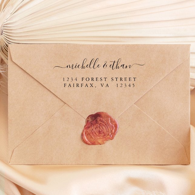 Elegante Kalligraphie-Rücksendeadresse Gummistempel (Von Creator hochgeladen)