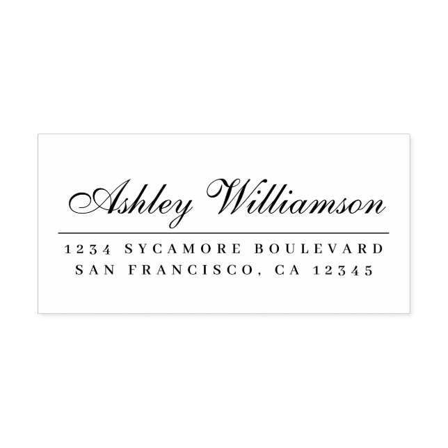 Elegante Kalligraphie-Rücksendeadresse Permastempel (Design)