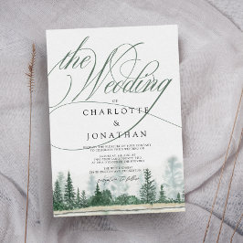 Elegante Kalligraphie Rustikale Hochzeiten Einladung