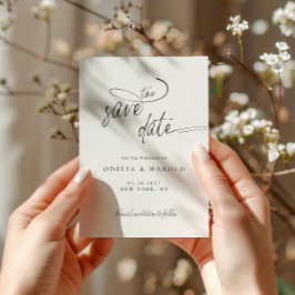 Elegante Kalligraphie Save the Date Minimalistisch Einladung