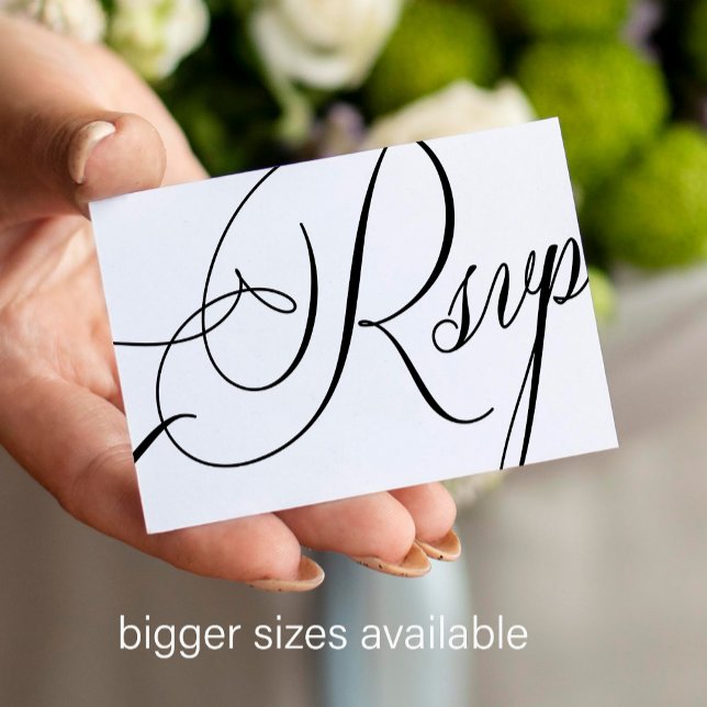 Elegante Kalligraphie Skript Budget Hochzeit RSVP Mitteilungskarte (Von Creator hochgeladen)