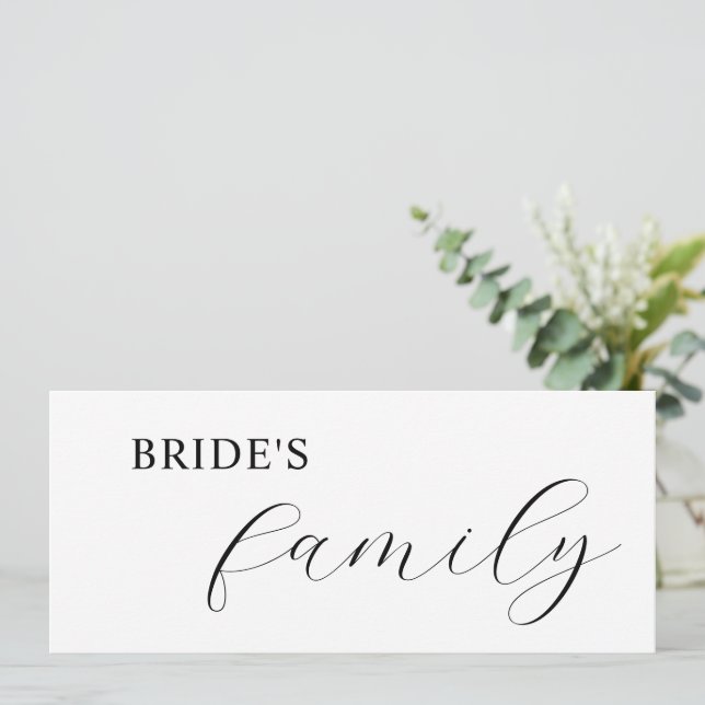 Elegante Kalligraphie vorbehaltene Platzkarten (Stehend Vorderseite)