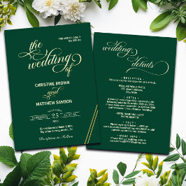 Elegante kalligraphische Details auf der Rückseite Folieneinladung