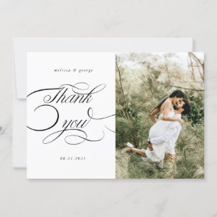 elegante kalligraphische Hochzeit Dankeschön Karte