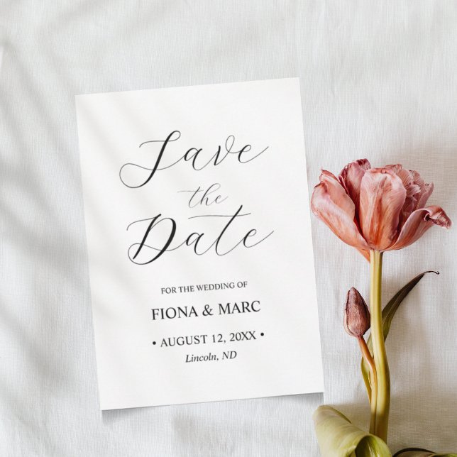Elegante kalligraphische Hochzeit speichern Sie di Save The Date (Von Creator hochgeladen)