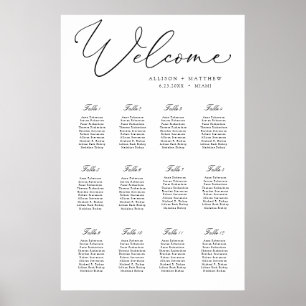 Elegante kalligraphische Hochzeitsstiftung Poster