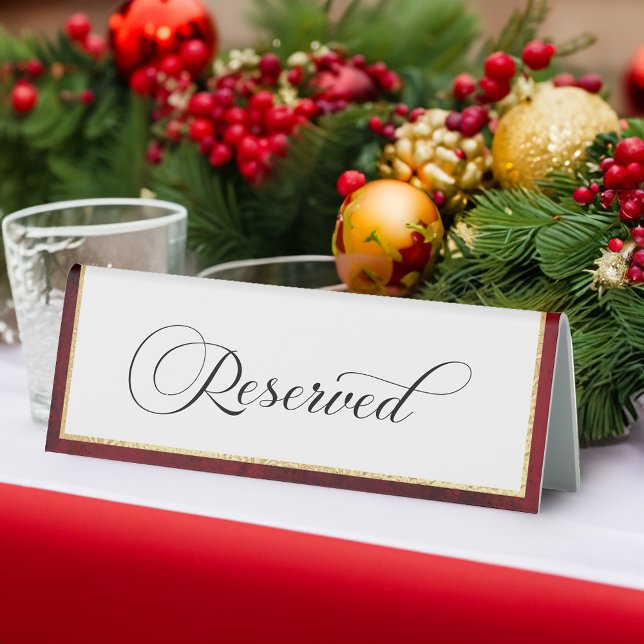 Elegante kalligraphische Rot- und Goldhochzeiten v Tischaufsteller (Von Creator hochgeladen)