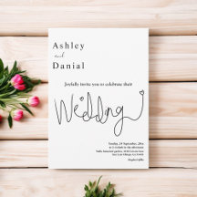 Elegante kalligraphische Schwarz-Weiß-Moderne Hoch