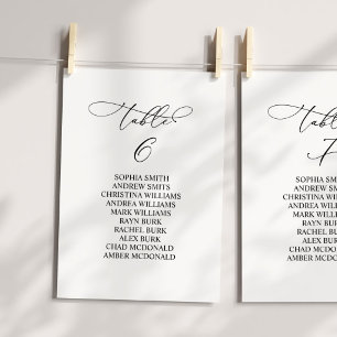 Elegante kalligraphische Tischnummer 6 Sitzplakett