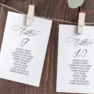 Elegante kalligraphische Tischnummer 9 Sitzplakett