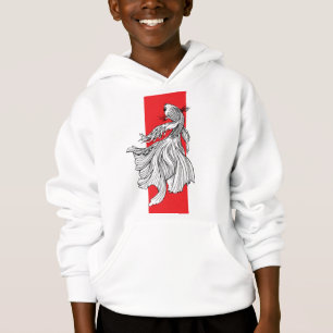 Elegante Kampffisch-Linienkunst – Japanischer Mini Hoodie