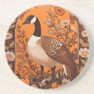 Elegante Kanadagans, inspiriert von William Morris Getränkeuntersetzer