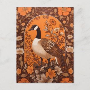Elegante Kanadagans, inspiriert von William Morris Postkarte