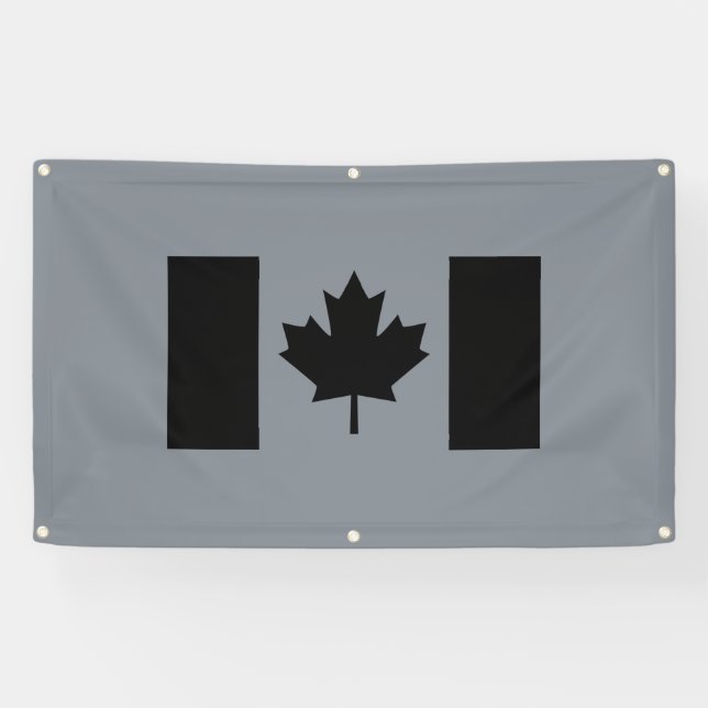 Elegante kanadische Flagge in Schwarz Banner (Horizontal)