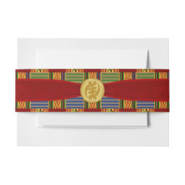 Elegante Karierte Kente Wedding Invitation Bly Ban Einladungsbanderole