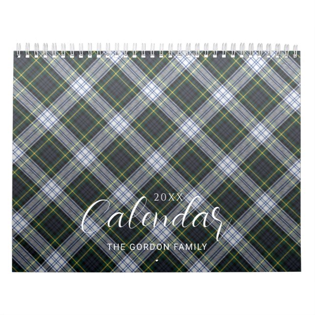 Elegante Karierte Rustikale Familie 2024 Tartan Kalender (Titelbild)