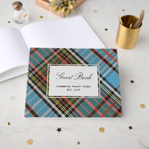 Elegante Karierte Rustikale Familienhütte Tartan Gästebuch